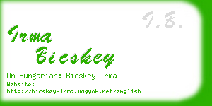 irma bicskey business card